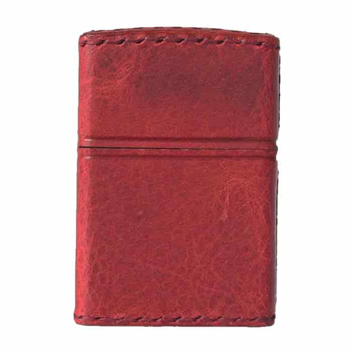 ZIPPO レザー 月桂樹ZIPPOロゴ ダメージレッド/ライトブラウン/ダークブラウン/ブラック スタンダード 本革巻き 牛革【お取り寄せ】