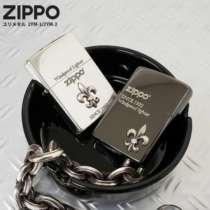 ZIPPO ユリの紋章 2YM-2 ブラックニッケル 黒【お取り寄せ】