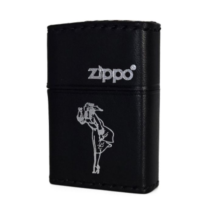 ZIPPO ウィンディガール レザー 金箔/銀箔押しブラック/ダークブラウン/ライトブラウン/レッド【お取り寄せ】
