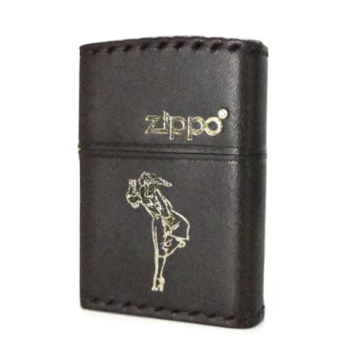 ZIPPO ウィンディガール レザー 金箔/銀箔押しブラック/ダークブラウン/ライトブラウン/レッド【お取り寄せ】