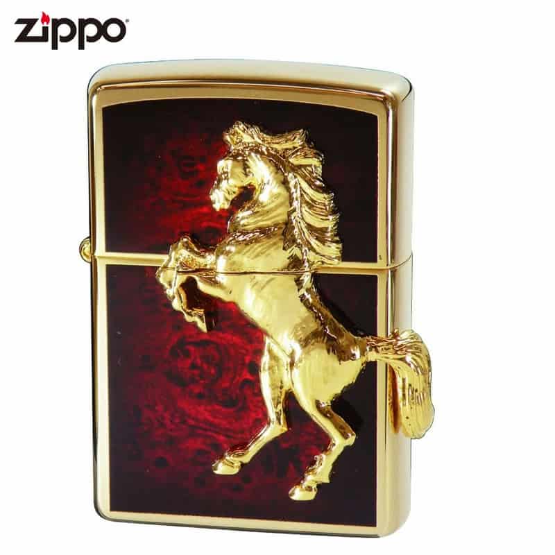 ZIPPO ウイニングウィニー 馬モチーフ ゴールドプレート アトランティックブルー/ディープレッド【お取り寄せ】
