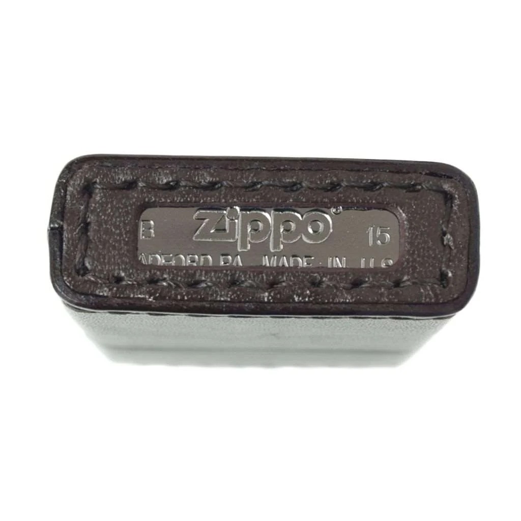 ZIPPO レザー 月桂樹ZIPPOロゴ ダメージレッド/ライトブラウン/ダークブラウン/ブラック スタンダード 本革巻き 牛革【お取り寄せ】
