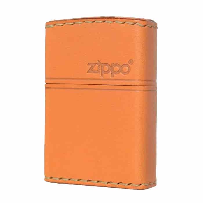 ZIPPO 本革 シンプルZIPPOロゴ入り ダメージレッド/ライトブラウン/ダークブラウン/ブラック【お取り寄せ】