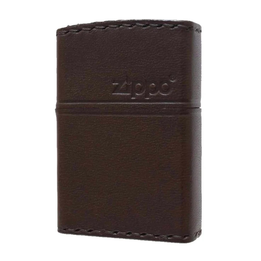 ZIPPO 本革 シンプルZIPPOロゴ入り ダメージレッド/ライトブラウン/ダークブラウン/ブラック【お取り寄せ】