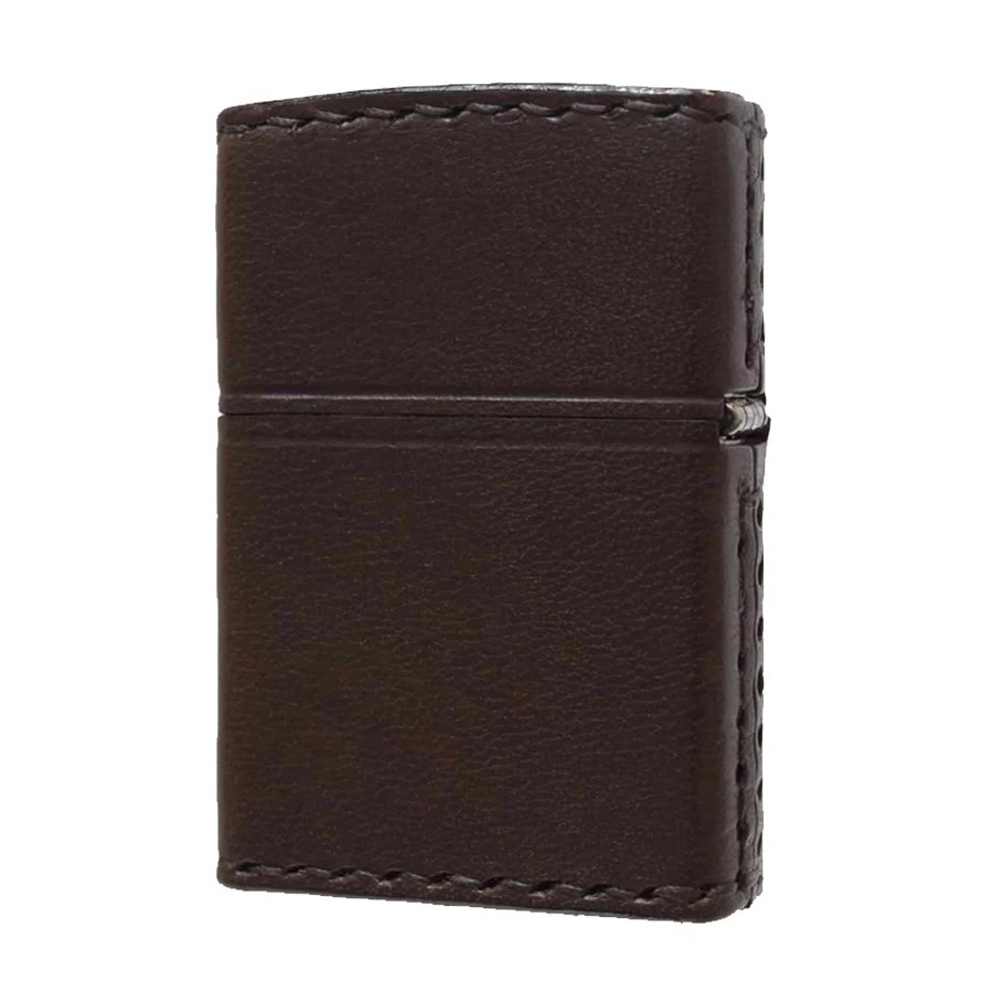 ZIPPO 本革 シンプルZIPPOロゴ入り ダメージレッド/ライトブラウン/ダークブラウン/ブラック【お取り寄せ】