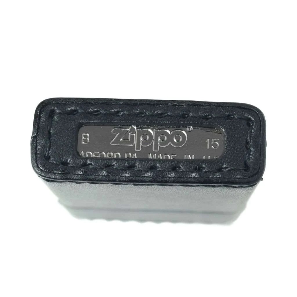 ZIPPO 本革 シンプルZIPPOロゴ入り ダメージレッド/ライトブラウン/ダークブラウン/ブラック【お取り寄せ】