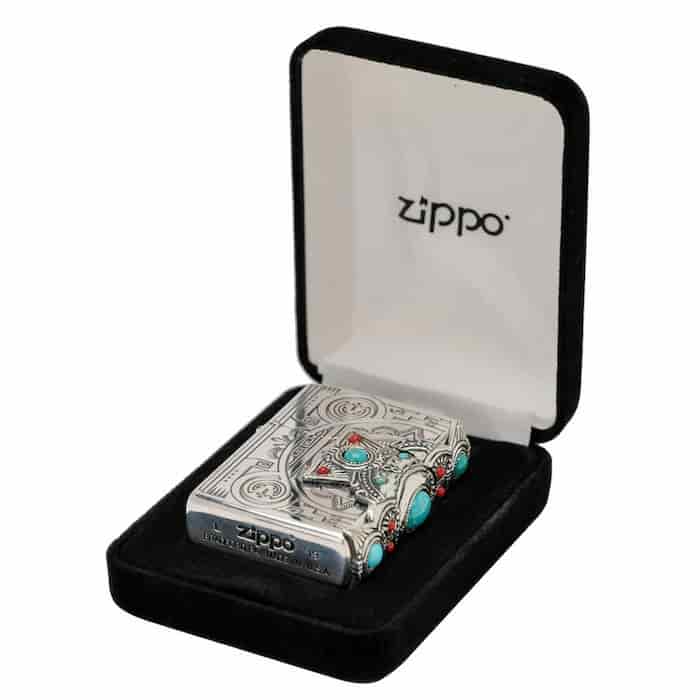 ZIPPO インディアンスピリット ターコイズ・珊瑚使用 シルバークロス【お取り寄せ】