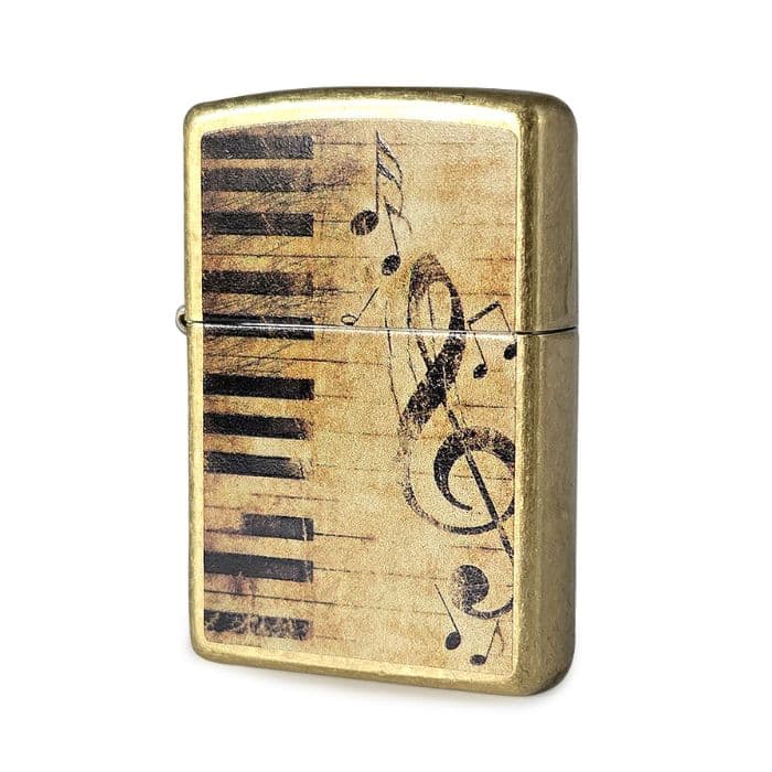 ZIPPO 音符 ピアノ＆ノートデザイン 46712【お取り寄せ】