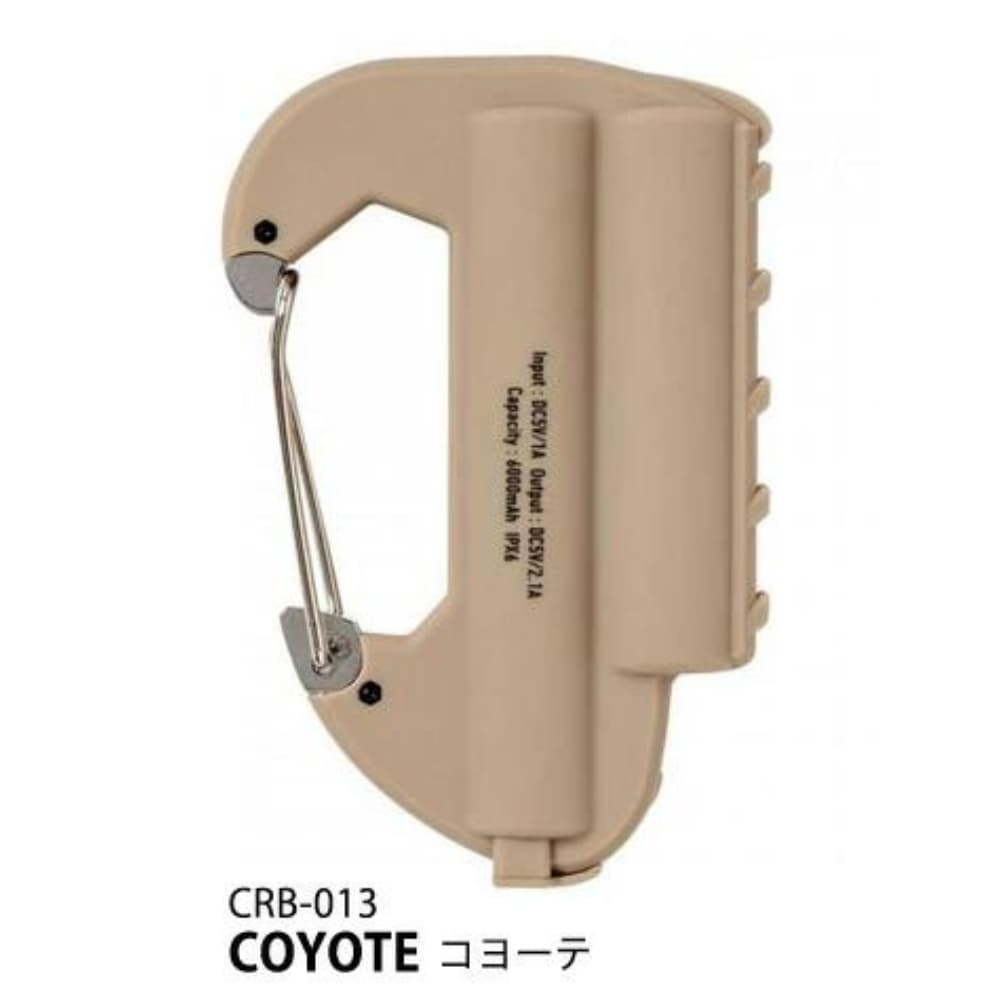 カラビナ型モバイルバッテリー 大容量 6000mAh カラビナバッテリーダブル コヨーテ/オリーブ/ブラック【お取り寄せ】