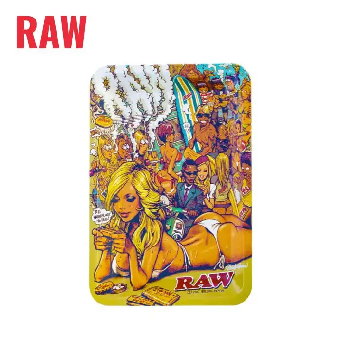 手巻きたばこ用 RAWメタルトレー RAWガール サマーバージョン ミニ