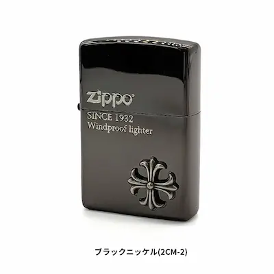 ZIPPO クロスデザイン ブラックニッケル 2CM-2【お取り寄せ商品】