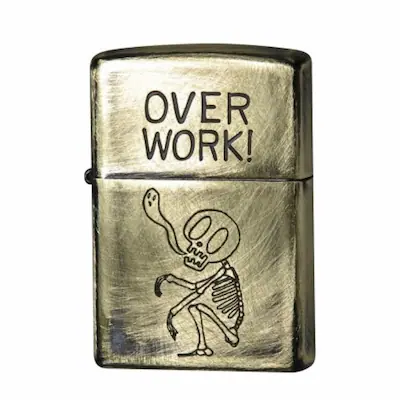 ZIPPO OVER WORK 2UDB-OVER 真鍮メッキ ユーズド仕上げ【お取り寄せ】