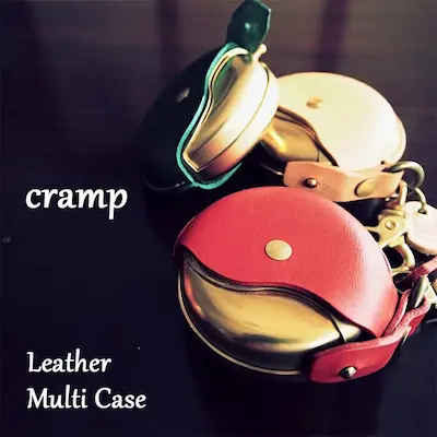 真鍮×本革 携帯灰皿 コインケース クランプ Cramp 回転式マルチケース イタリアンレザー ブラウン/チョコ/ブラック/ブルー/レッド/グリーン/タン CR-131【お取り寄せ】