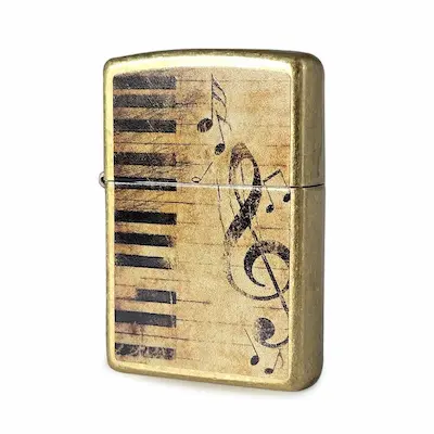 ZIPPO 音符 ピアノ＆ノートデザイン 46712【お取り寄せ】