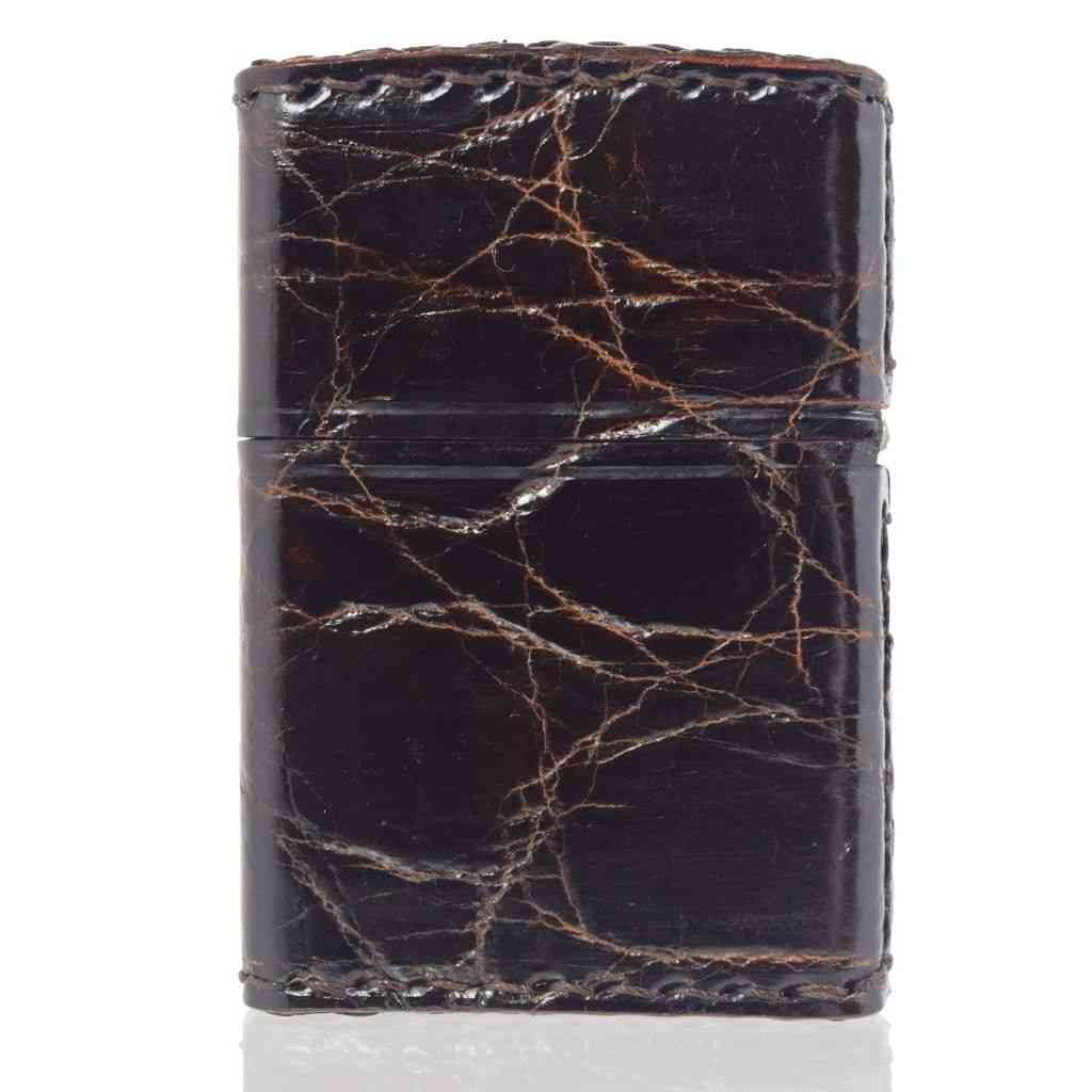 ZIPPO クロコダイルレザーブラウン 2Z-CROCOBR 本革巻き 鰐革【お取り寄せ】