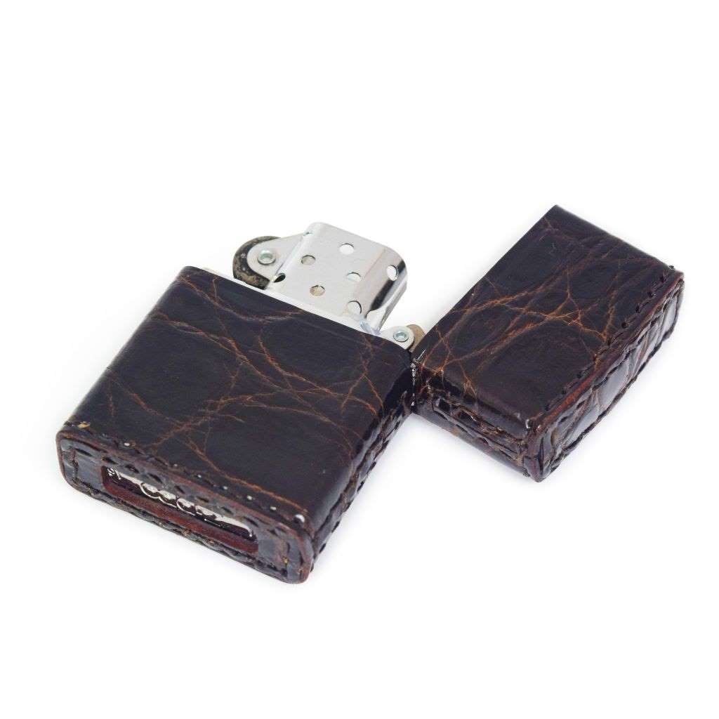 ZIPPO クロコダイルレザーブラウン 2Z-CROCOBR 本革巻き 鰐革【お取り寄せ】