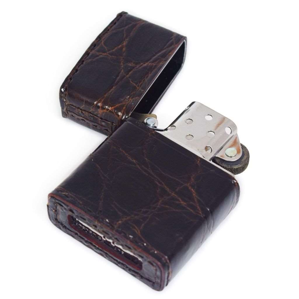 ZIPPO クロコダイルレザーブラウン 2Z-CROCOBR 本革巻き 鰐革【お取り寄せ】