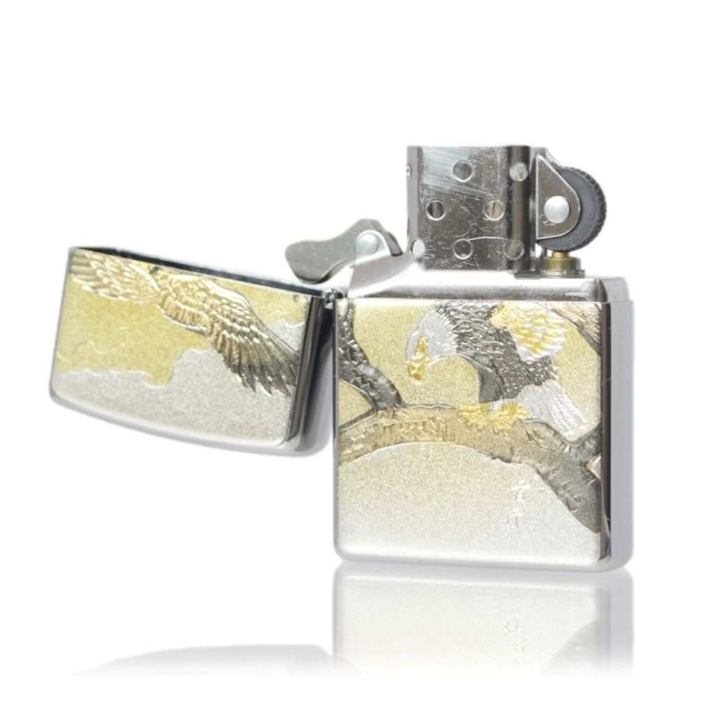 ZIPPO 鷹 スタンダード 電鋳板 クロームメッキ サテーナ仕上げ【お取り寄せ】