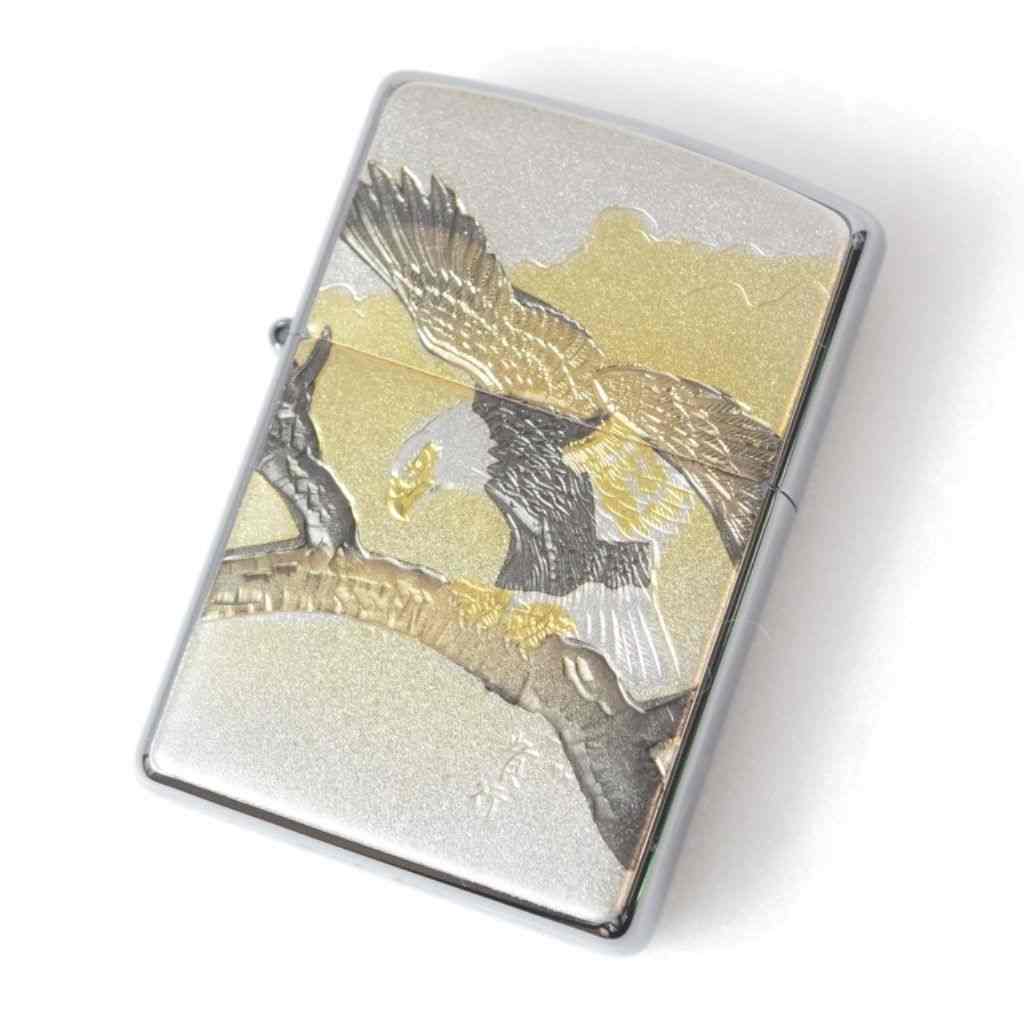 ZIPPO 鷹 スタンダード 電鋳板 クロームメッキ サテーナ仕上げ【お取り寄せ】