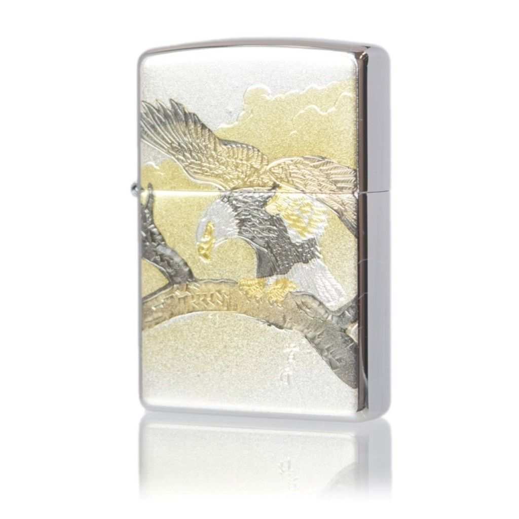 ZIPPO 鷹 スタンダード 電鋳板 クロームメッキ サテーナ仕上げ【お取り寄せ】