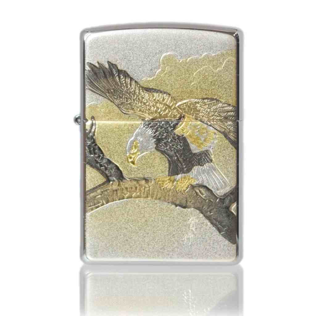 ZIPPO 鷹 スタンダード 電鋳板 クロームメッキ サテーナ仕上げ【お取り寄せ】