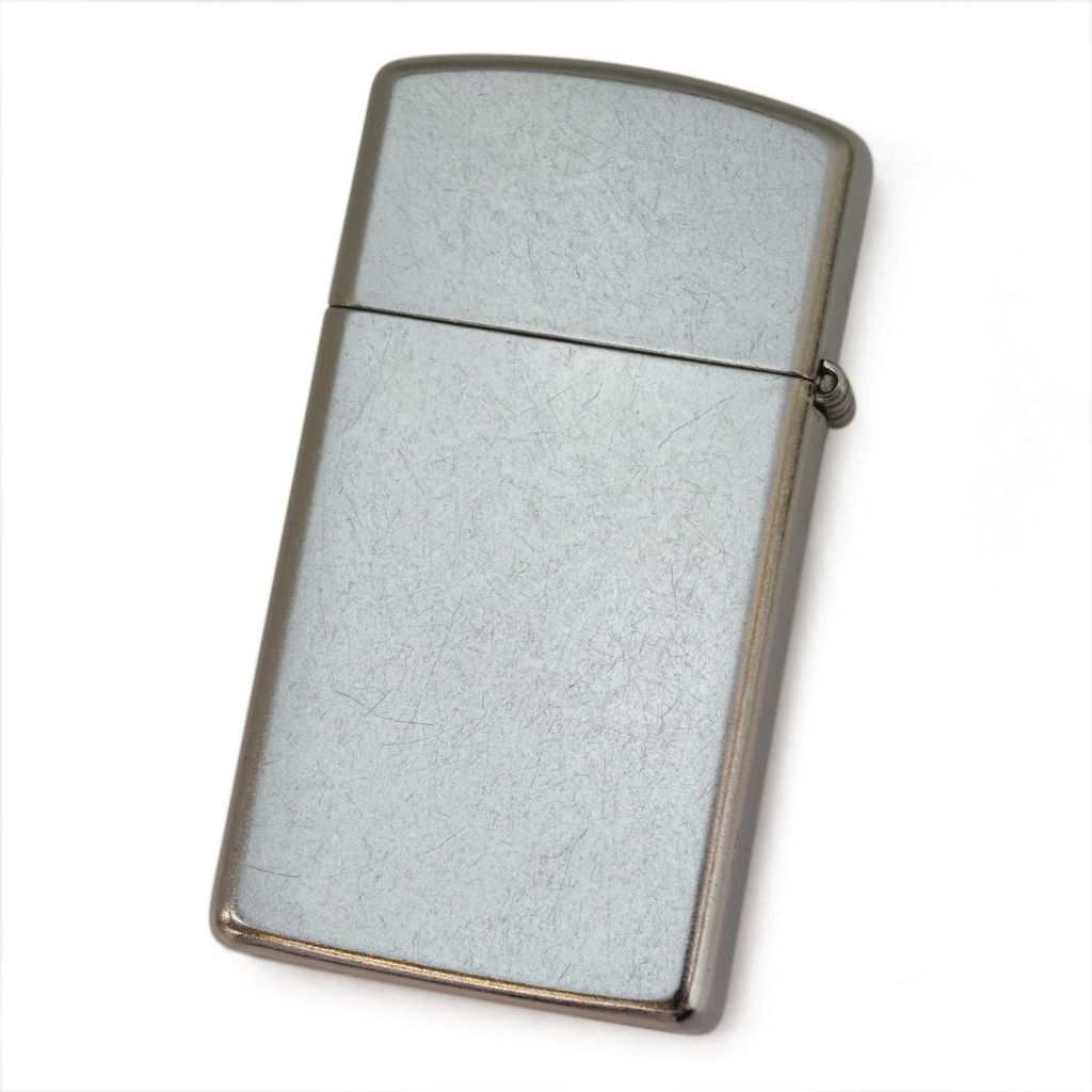 ZIPPO #1607 スリムケース 無地 クロームメッキ バレル仕上げ【お取り寄せ】